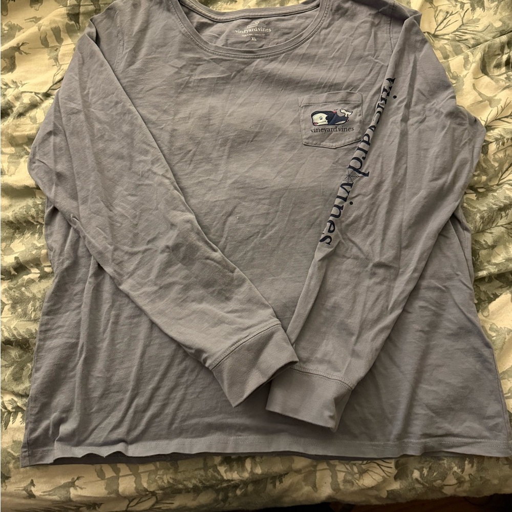 Vineyard Vines Light Gray Long Sleeve Tee